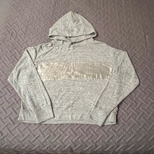 Heather Grey & Silver Sequins Hoodie